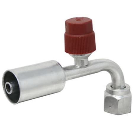 Aftermarket Steel 90-1/2 Female O-Ring w/ R134A Service Port Fitting A-461-3269-AI